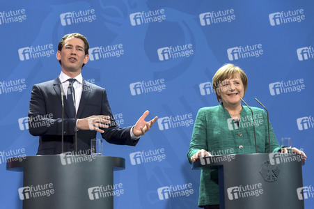 Pressekonferenz mit Merkel und Kurz in Berlin