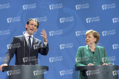 Pressekonferenz mit Merkel und Kurz in Berlin