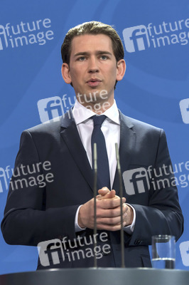 Pressekonferenz mit Merkel und Kurz in Berlin