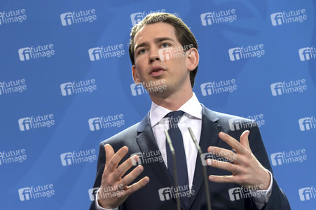 Pressekonferenz mit Merkel und Kurz in Berlin