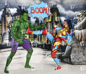 GEEK ART: Hulk vs Iron Quinn Bodypainting