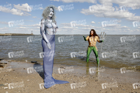 GEEK ART: Aquaman und Nixe / Aquaman and Mermaid Bodypainting