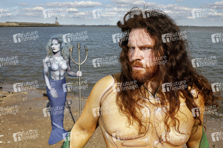 GEEK ART: Aquaman und Nixe / Aquaman and Mermaid Bodypainting