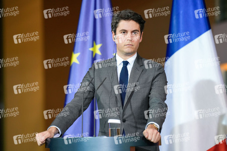 Empfang des französischen Premierministers im Kanzleramt in Berlin