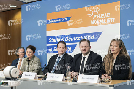 Pressekonferenz der Freien Wähler zur Vorstellung der Europawahlkampagne in Berlin