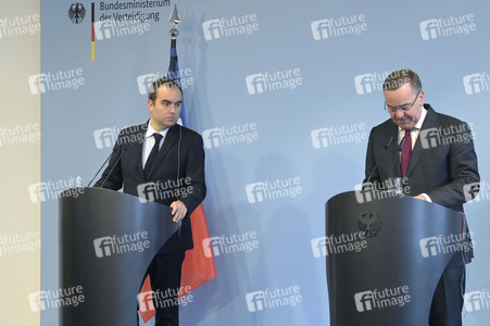 Pressekonferenz mit Sebastien Lecornu und Boris Pistorius in Berlin