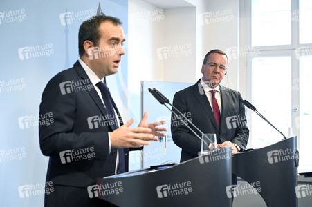 Pressekonferenz mit Sebastien Lecornu und Boris Pistorius in Berlin