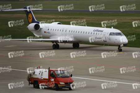 Vorerst letzte Maschine der Lufthansa am Bodensee-Airport Friedrichshafen