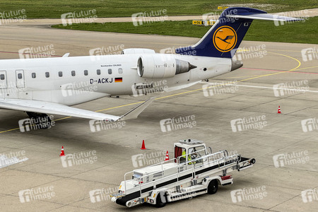 Vorerst letzte Maschine der Lufthansa am Bodensee-Airport Friedrichshafen