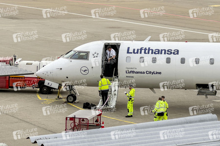 Vorerst letzte Maschine der Lufthansa am Bodensee-Airport Friedrichshafen