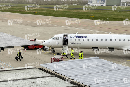 Vorerst letzte Maschine der Lufthansa am Bodensee-Airport Friedrichshafen