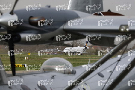 Vorerst letzte Maschine der Lufthansa am Bodensee-Airport Friedrichshafen