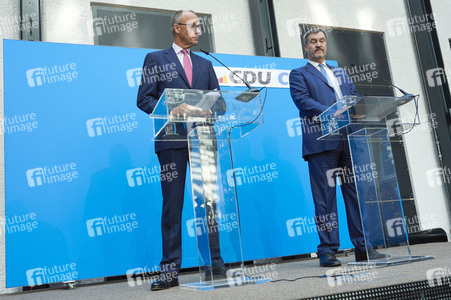 Pressekonferenz zur Kanzlerkandidatur der Union in Berlin