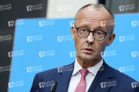 Pressekonferenz zur Kanzlerkandidatur der Union in Berlin