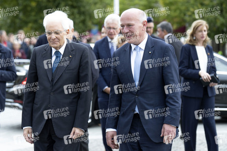 Empfang des Präsidenten von Italien am Brandenburger Tor in Berlin