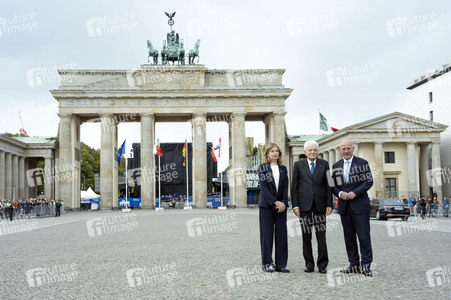 Empfang des Präsidenten von Italien am Brandenburger Tor in Berlin