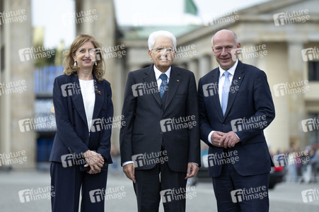 Empfang des Präsidenten von Italien am Brandenburger Tor in Berlin