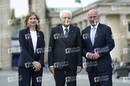 Empfang des Präsidenten von Italien am Brandenburger Tor in Berlin