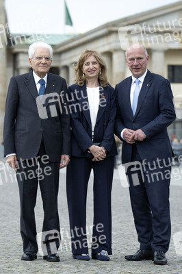 Empfang des Präsidenten von Italien am Brandenburger Tor in Berlin