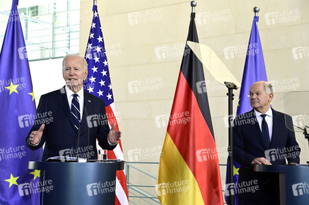 Empfang des amerikanischen Präsidenten Joe Biden im Bundeskanzleramt in Berlin