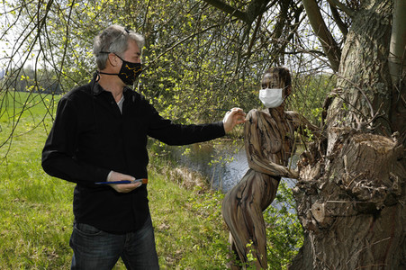 NATURE ART: Baum am Fischteich / Tree at the Fish Pond Bodypainting