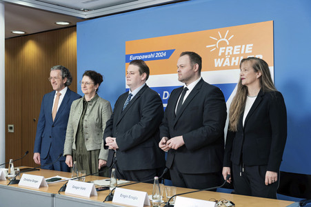 Pressekonferenz der Freien Wähler zur Vorstellung der Europawahlkampagne in Berlin