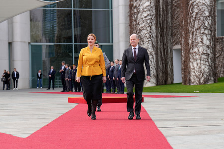 Empfang der Ministerpräsidentin von Lettland in Berlin