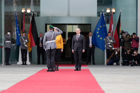 Empfang der Ministerpräsidentin von Lettland in Berlin