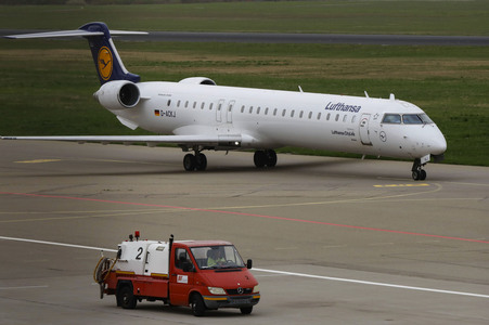 Vorerst letzte Maschine der Lufthansa am Bodensee-Airport Friedrichshafen