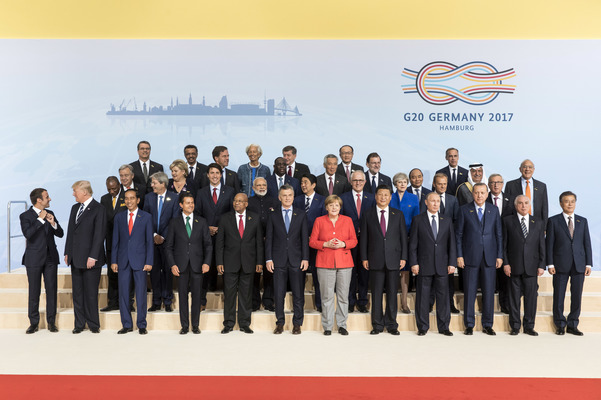 Familienfoto vom G20-Gipfel 2017 in Hamburg